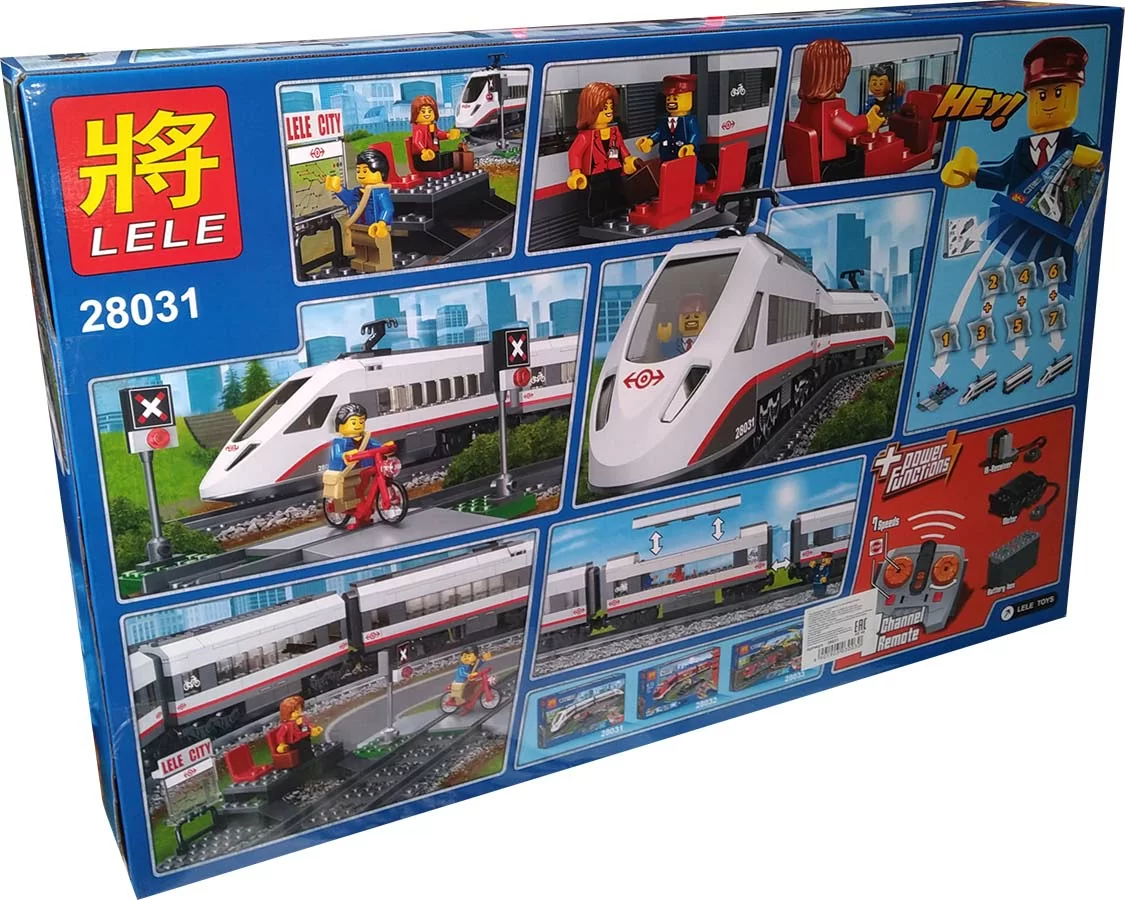 картинка Конструктор Скоростной пассажирский поезд на р/у LELE 28031 аналог LEGO 60051 от магазина Чудо Городок