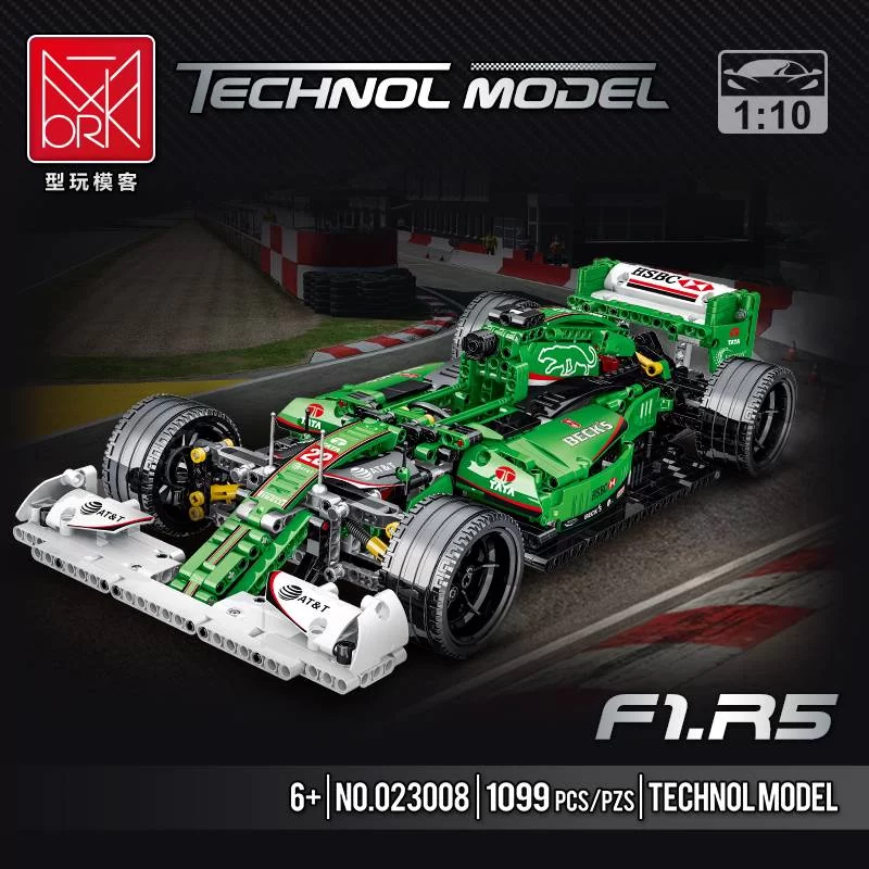 картинка Конструктор Mork 023008 Техника "F1 Green Equation Racing", 1099 дет. от магазина Чудо Городок