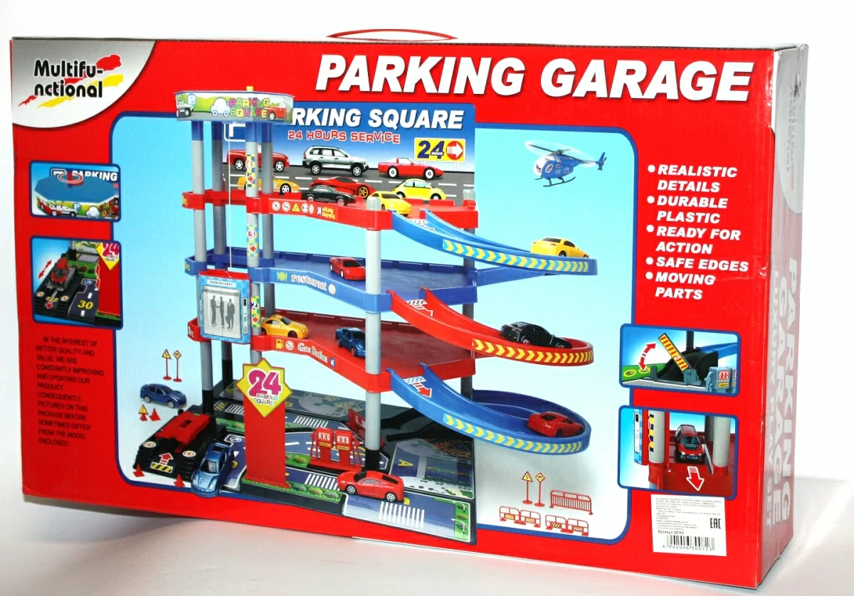 картинка Набор игровой "Парковка - гараж многоярусный с машинками и вертолётом" от магазина Чудо Городок