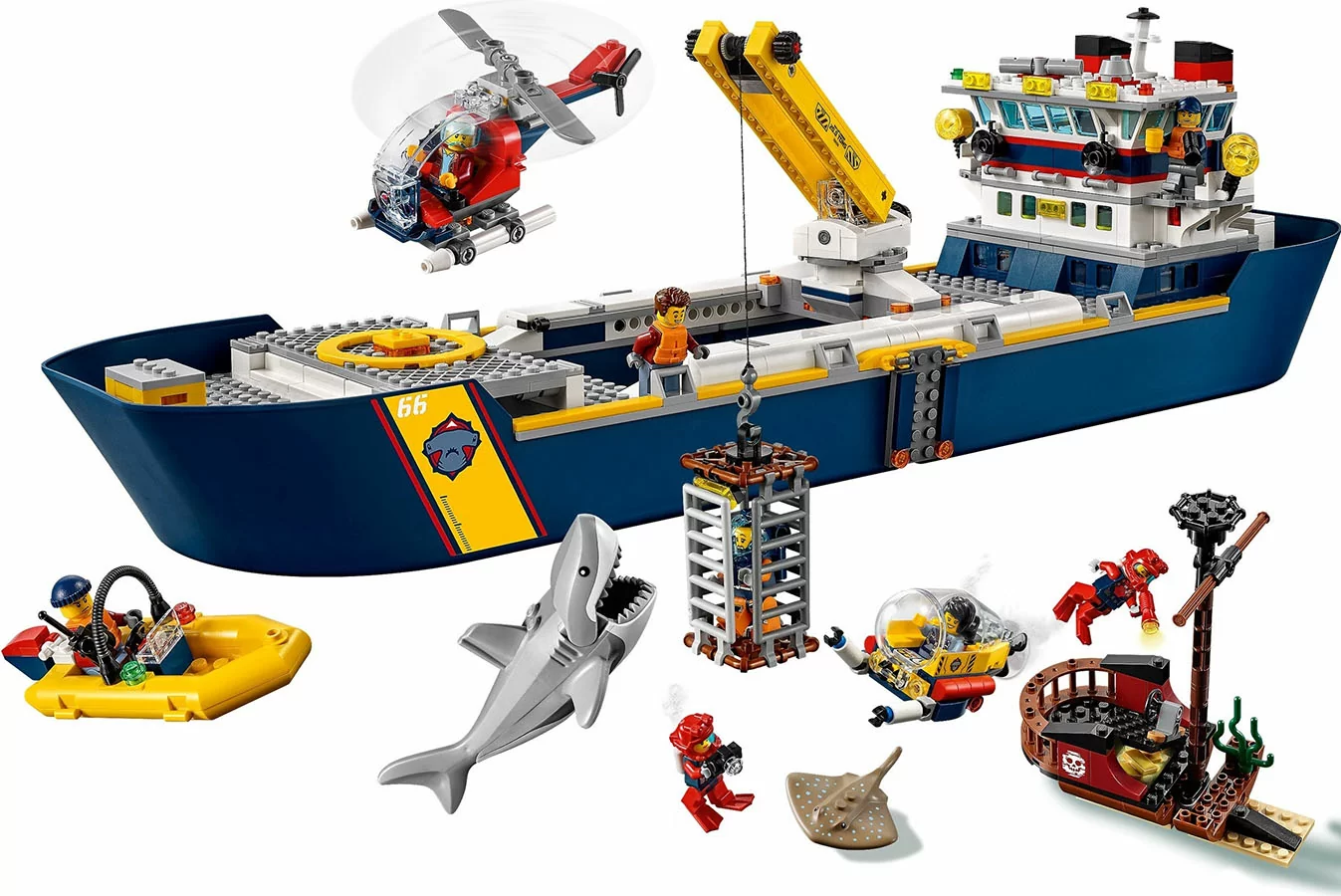 картинка Конструктор "Океан: исследовательское судно" T-11617 аналог LEGO 60266 от магазина Чудо Городок