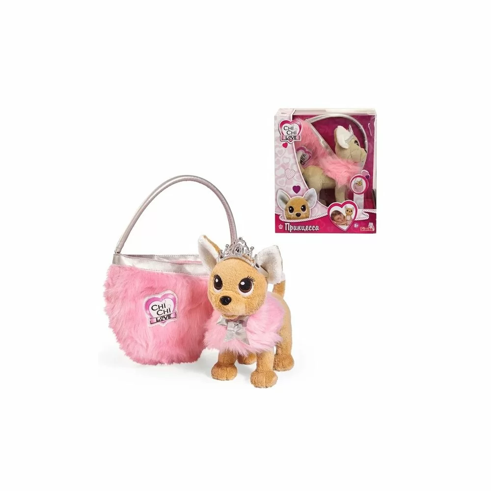 картинка Chi-Chi love 5893126129 Плюшевая собачка ,Принцесса,, с пушистой сумкой, 20 см от магазина Чудо Городок