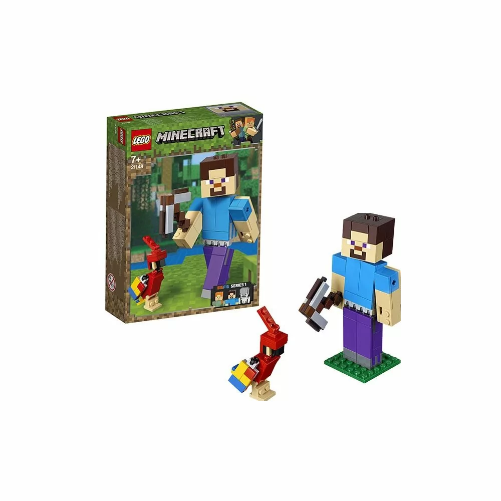 картинка LEGO Minecraft 21148 Конструктор ЛЕГО Майнкрафт Большие фигурки Minecraft, Стив с попугаем от магазина Чудо Городок