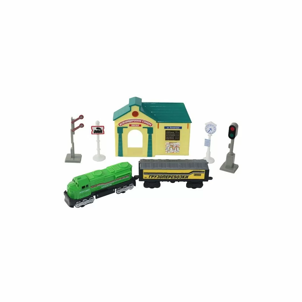 картинка Wincars 30518 Набор Железнодорожная станция: поезда и аксессуары от магазина Чудо Городок