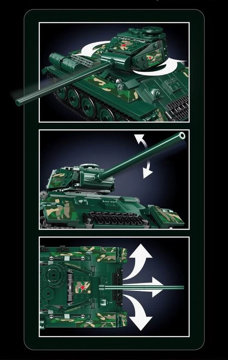 картинка Конструктор Mould King 20015 Техника "Танк T-34" на р/у 800 дет. от магазина Чудо Городок