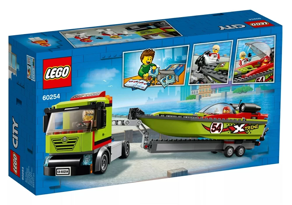 картинка Lego City 60254 Лего Город Транспортировщик скоростных катеров от магазина Чудо Городок