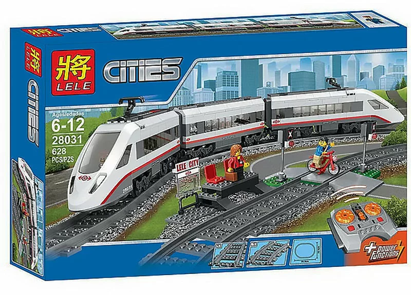 картинка Конструктор Скоростной пассажирский поезд на р/у LELE 28031 аналог LEGO 60051 от магазина Чудо Городок